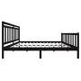 Estructura de cama de madera maciza negra 200x200 cm de vidaXL, Camas y somieres - Ref: Foro24-3100982, Precio: 199,87 €, Des...