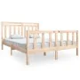 Estructura de cama de madera maciza 150x200 cm de vidaXL, Camas y somieres - Ref: Foro24-3100963, Precio: 151,13 €, Descuento: %
