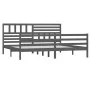 Estructura de cama de madera maciza gris 200x200 cm de vidaXL, Camas y somieres - Ref: Foro24-3101110, Precio: 193,82 €, Desc...