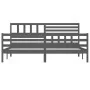 Estructura de cama de madera maciza gris 200x200 cm de vidaXL, Camas y somieres - Ref: Foro24-3101110, Precio: 193,82 €, Desc...