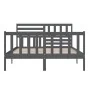 Gray solid wood bed frame 150x200 cm by vidaXL, Beds and slatted bases - Ref: Foro24-3101160, Price: 168,17 €, Discount: %