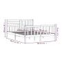 Gray solid wood bed frame 150x200 cm by vidaXL, Beds and slatted bases - Ref: Foro24-3101160, Price: 168,17 €, Discount: %
