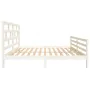 White solid wood bed frame King Size 150x200 cm by vidaXL, Beds and slatted bases - Ref: Foro24-3101289, Price: 147,26 €, Dis...