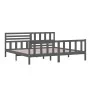 Estructura de cama de madera maciza gris 200x200 cm de vidaXL, Camas y somieres - Ref: Foro24-3101175, Precio: 191,62 €, Desc...