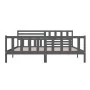 Estructura de cama de madera maciza gris 200x200 cm de vidaXL, Camas y somieres - Ref: Foro24-3101175, Precio: 191,62 €, Desc...