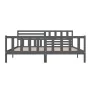 Gray solid wood bed frame 200x200 cm by vidaXL, Beds and slatted bases - Ref: Foro24-3101175, Price: 191,46 €, Discount: %