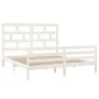 White solid wood bed frame Supe King 180x200 cm by vidaXL, Beds and slatted bases - Ref: Foro24-3101299, Price: 162,48 €, Dis...