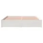 White solid wood bed frame King Size 150x200 cm by vidaXL, Beds and slatted bases - Ref: Foro24-814955, Price: 138,13 €, Disc...