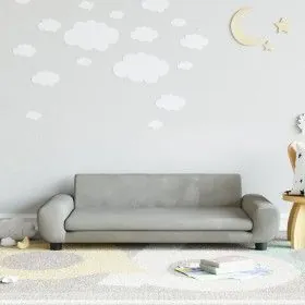 Hellgraues Samt-Kinder-Sofa 100x54x33 cm von vidaXL, Baby- und Kleinkindmöbel - Ref: Foro24-3196380, Preis: 108,94 €, Rabatt: %