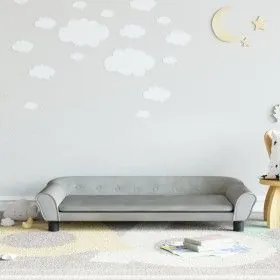 Sofá para niños de terciopelo gris claro 100x50x26 cm de vidaXL, Mobiliario para bebés y niños pequeños - Ref: Foro24-3196394...