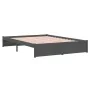 Gray solid wood bed frame 140x200 cm by vidaXL, Beds and slatted bases - Ref: Foro24-814951, Price: 121,50 €, Discount: %