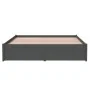 Gray solid wood bed frame 140x200 cm by vidaXL, Beds and slatted bases - Ref: Foro24-814951, Price: 121,50 €, Discount: %