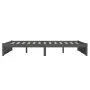 Gray solid wood bed frame 140x200 cm by vidaXL, Beds and slatted bases - Ref: Foro24-814951, Price: 121,50 €, Discount: %