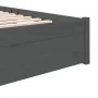 Gray solid wood bed frame 140x200 cm by vidaXL, Beds and slatted bases - Ref: Foro24-814951, Price: 121,50 €, Discount: %