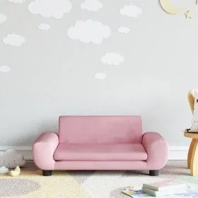 Rosa Samt Kinder Sofa 70x45x33 cm von vidaXL, Baby- und Kleinkindmöbel - Ref: Foro24-3196389, Preis: 78,82 €, Rabatt: %