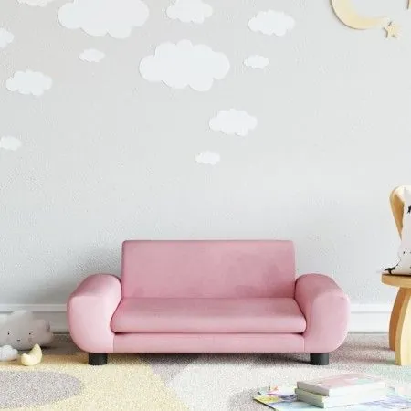 Rosa Samt Kinder Sofa 70x45x33 cm von vidaXL, Baby- und Kleinkindmöbel - Ref: Foro24-3196389, Preis: 78,78 €, Rabatt: %