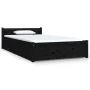 Estructura de cama con cajones negro 90x200 cm de vidaXL, Camas y somieres - Ref: Foro24-3103487, Precio: 223,85 €, Descuento: %