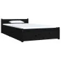 Estructura de cama con cajones negro 90x200 cm de vidaXL, Camas y somieres - Ref: Foro24-3103487, Precio: 223,85 €, Descuento: %