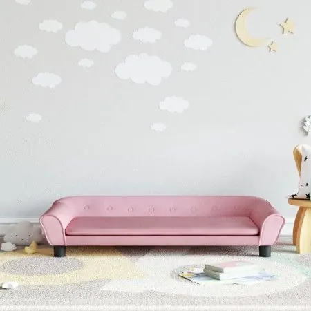 Rosa Samt Kinder Sofa 100x50x26 cm von vidaXL, Baby- und Kleinkindmöbel - Ref: Foro24-3196396, Preis: 102,98 €, Rabatt: %