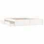 White double bed frame with drawers 135x190 cm by vidaXL, Beds and slatted bases - Ref: Foro24-3103499, Price: 219,60 €, Disc...
