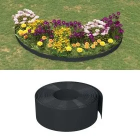Black polyethylene garden border 10 m 20 cm by vidaXL, Garden edging and edging - Ref: Foro24-154400, Price: 43,56 €, Discoun...