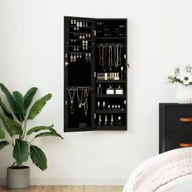 Mirror with jewelry box and LED lights for black wall by vidaXL, Mirrors - Ref: Foro24-353254, Price: 95,90 €, Discount: %