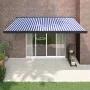 Toldo retráctil aluminio y tela azul y blanco 4x3 m de vidaXL, Toldos - Ref: Foro24-3154598, Precio: 719,76 €, Descuento: %