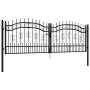 Schwarzes, beschichtetes Stahlspeer-Spitzengittertor 305x151cm von vidaXL, Gartentore - Ref: Foro24-151095, Preis: 349,11 €, ...