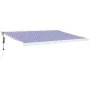 Toldo retráctil aluminio y tela azul y blanco 4x3 m de vidaXL, Toldos - Ref: Foro24-3154573, Precio: 918,93 €, Descuento: %