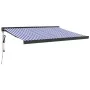 Toldo retráctil aluminio y tela azul y blanco 3x2,5 m de vidaXL, Toldos - Ref: Foro24-3154596, Precio: 549,16 €, Descuento: %
