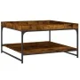 Engineered wood and iron smoke oak coffee table 80x80x45cm by vidaXL, Coffee table - Ref: Foro24-832815, Price: 61,30 €, Disc...