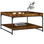 Engineered wood and iron smoke oak coffee table 80x80x45cm by vidaXL, Coffee table - Ref: Foro24-832815, Price: 61,30 €, Disc...