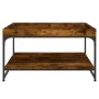 Mesa de centro madera ingeniería y hierro roble humo 80x80x45cm de vidaXL, Mesas de centro - Ref: Foro24-832815, Precio: 61,3...