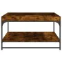 Mesa de centro madera ingeniería y hierro roble humo 80x80x45cm de vidaXL, Mesas de centro - Ref: Foro24-832815, Precio: 61,3...