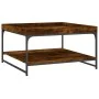 Engineered wood and iron smoke oak coffee table 80x80x45cm by vidaXL, Coffee table - Ref: Foro24-832815, Price: 61,30 €, Disc...