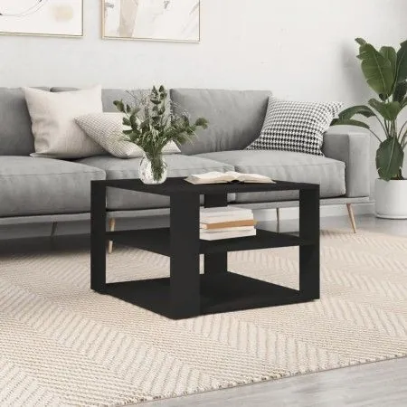 Black engineered wood coffee table 59.5x59.5x40 cm by vidaXL, Coffee table - Ref: Foro24-834246, Price: 38,43 €, Discount: %