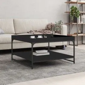 Couchtisch aus Holzwerkstoff und schwarzem Eisen, 80 x 80 x 45 cm von vidaXL, Couchtisch - Ref: Foro24-832813, Preis: 45,92 €...