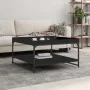 Engineered wood and black iron coffee table 80x80x45 cm by vidaXL, Coffee table - Ref: Foro24-832813, Price: 45,92 €, Discoun...