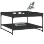 Engineered wood and black iron coffee table 80x80x45 cm by vidaXL, Coffee table - Ref: Foro24-832813, Price: 45,92 €, Discoun...
