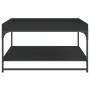 Engineered wood and black iron coffee table 80x80x45 cm by vidaXL, Coffee table - Ref: Foro24-832813, Price: 45,92 €, Discoun...