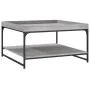 Mesa centro madera ingeniería y hierro gris Sonoma 80x80x45 cm de vidaXL, Mesas de centro - Ref: Foro24-832816, Precio: 62,23...