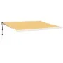 Aluminum and yellow and white fabric retractable awning 4x3 m by vidaXL, Awnings - Ref: Foro24-3154583, Price: 1,00 €, Discou...