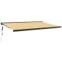 Toldo retráctil aluminio y tela amarillo y blanco 5x3 m de vidaXL, Toldos - Ref: Foro24-3154610, Precio: 781,66 €, Descuento: %