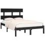 Schwarzer Massivholzbettrahmen 140x190 cm von vidaXL, Betten und Lattenroste - Ref: Foro24-3104657, Preis: 150,61 €, Rabatt: %
