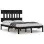Black solid wood bed frame 200x200 cm by vidaXL, Beds and slatted bases - Ref: Foro24-3104762, Price: 156,86 €, Discount: %