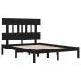 Black solid wood bed frame 200x200 cm by vidaXL, Beds and slatted bases - Ref: Foro24-3104762, Price: 156,86 €, Discount: %