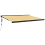 Aluminum and yellow and white fabric retractable awning 4x3 m by vidaXL, Awnings - Ref: Foro24-3154608, Price: 783,97 €, Disc...