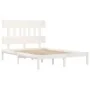 Estructura de cama de madera maciza blanca 140x200 cm de vidaXL, Camas y somieres - Ref: Foro24-3104739, Precio: 117,73 €, De...
