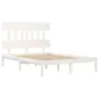 White solid wood bed frame 140x200 cm by vidaXL, Beds and slatted bases - Ref: Foro24-3104739, Price: 117,73 €, Discount: %