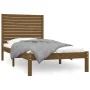 Honey brown solid wood bed frame 100x200 cm by vidaXL, Beds and slatted bases - Ref: Foro24-3104601, Price: 114,91 €, Discoun...